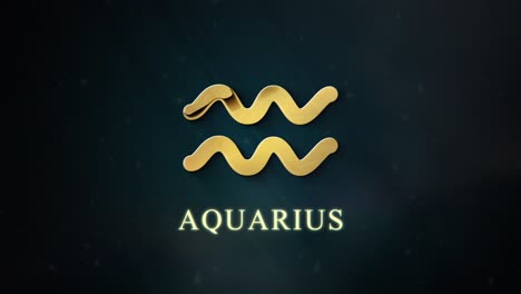 intro 3d en oro del signo astrológico acuario