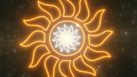 el sol de verano ardiente conforma el contorno las luces de neón el portal del túnel se mueve - 4k movimiento de bucle de movimiento sin costuras de fondo de animación