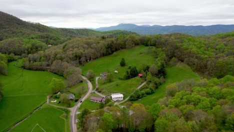 high above mountain ridge in spring near boone nc, north carolina near matney nc, north carolina