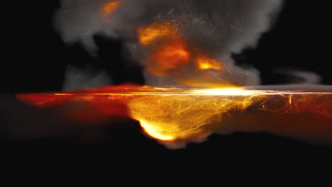 fuego mágico con humo