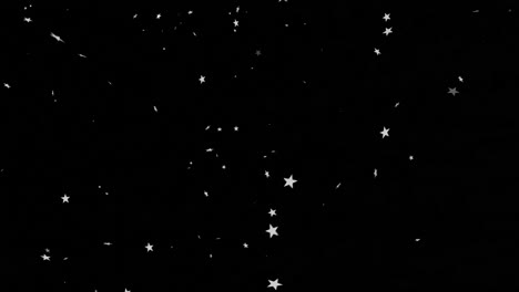 animación de estrellas de navidad cayendo sobre un fondo negro