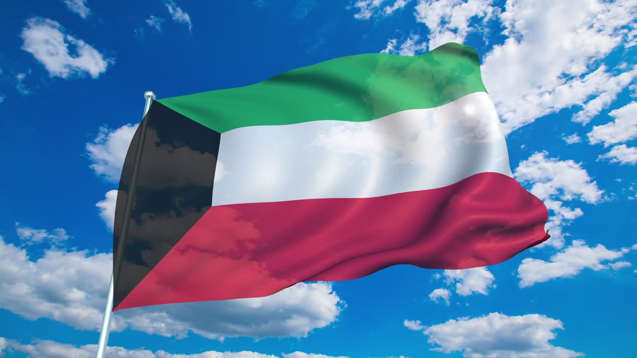 구름이 가득한 하늘을 배경으로 직물 구조로 된 쿠웨이트의 발 (loopable)