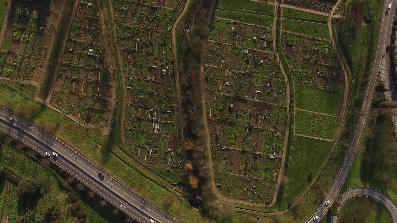 도시 높은 평면도의 커뮤니티 가든