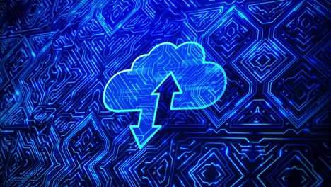 tecnologia di cloud computing digitale internet punto di sfondo del circuito.