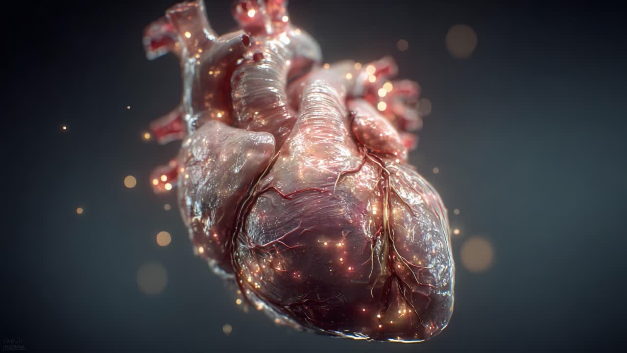 Intricate Detailed Visualization of a Human Heart, Highlighting Its Structure and Functionality in a Stunning, High-Definition 3D Render That Captivates the Viewer