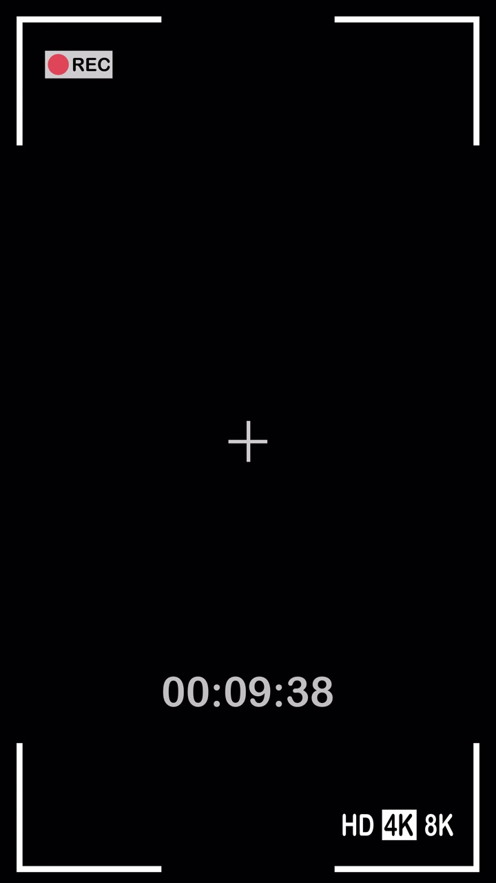 Digital Camera Recording Interface Overlay with Timecode and Resolution
