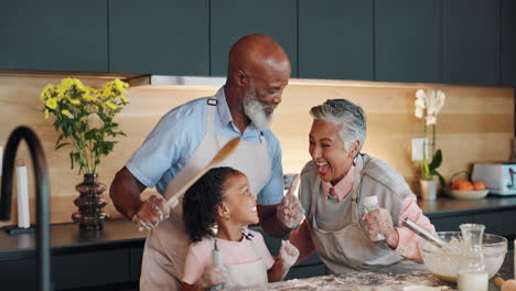 family baking fun in the kitchen