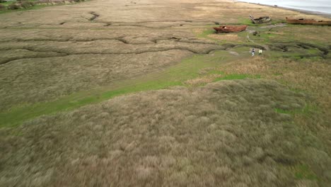 Flug-über-Salzwiesen-Und-Nebenflüsse-Im-Naturschutzgebiet-Fleetwood-Marshes