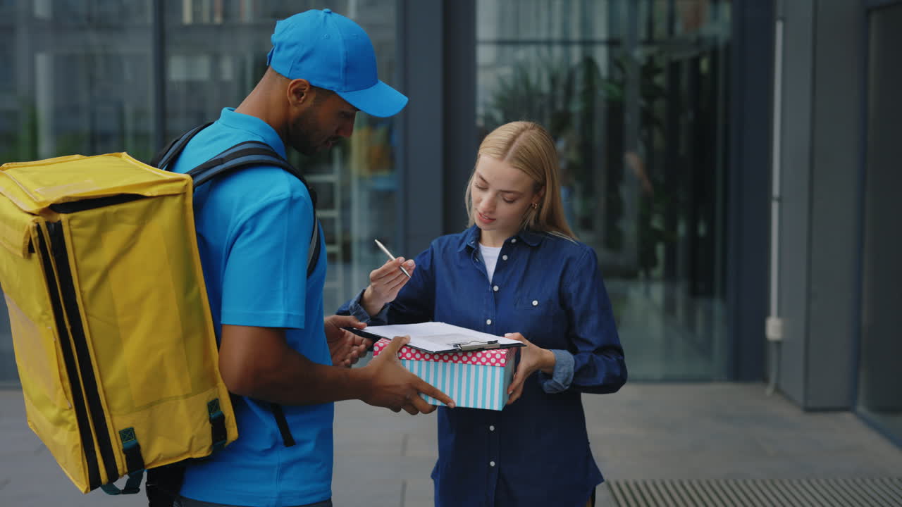 persona que entrega un paquete