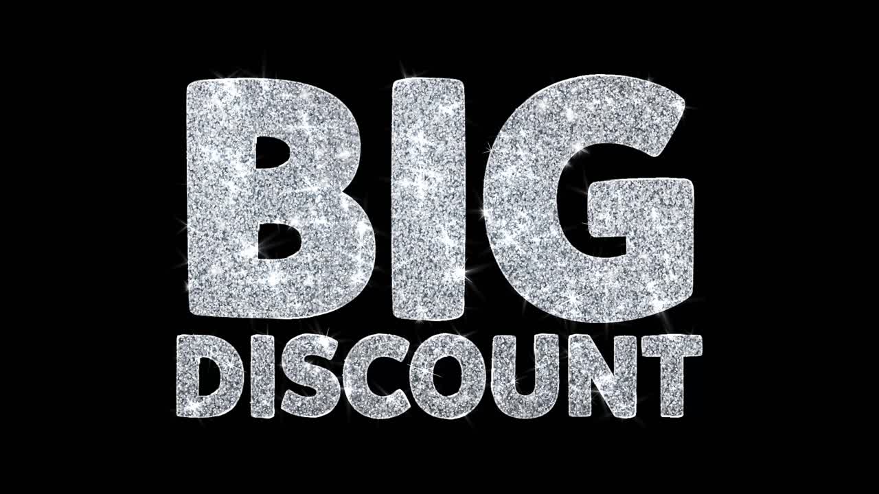 Big Discount Glitter Text