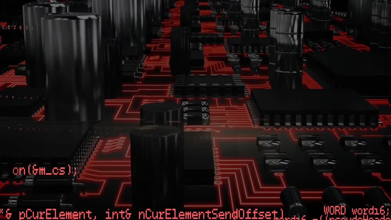 Data on red and black circuit board