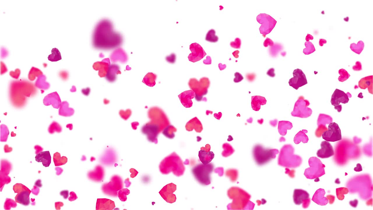 다각형 심장 배경은 발렌타인 데이 애니메이션 모양과 입자 루프를 특징으로 한 모션 그래픽입니다.