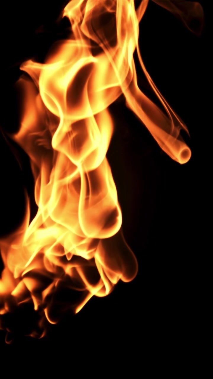Dynamic Orange and Yellow Flames on a Black Background