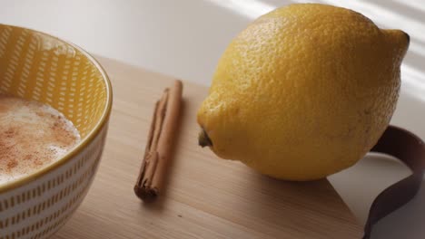 lemon rice pudding with cinnamon