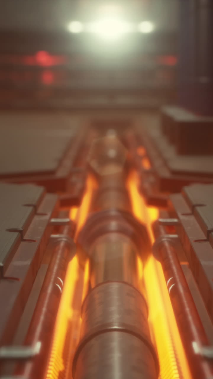 tuberías brillantes en un entorno industrial futurista