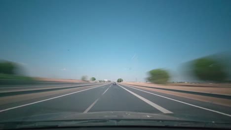 time lapse driving at motorway during a summer day