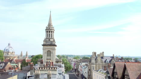 panoramic view of oxford city skyline and rooftops