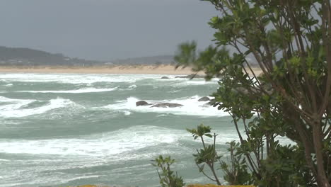 stormy beach scene