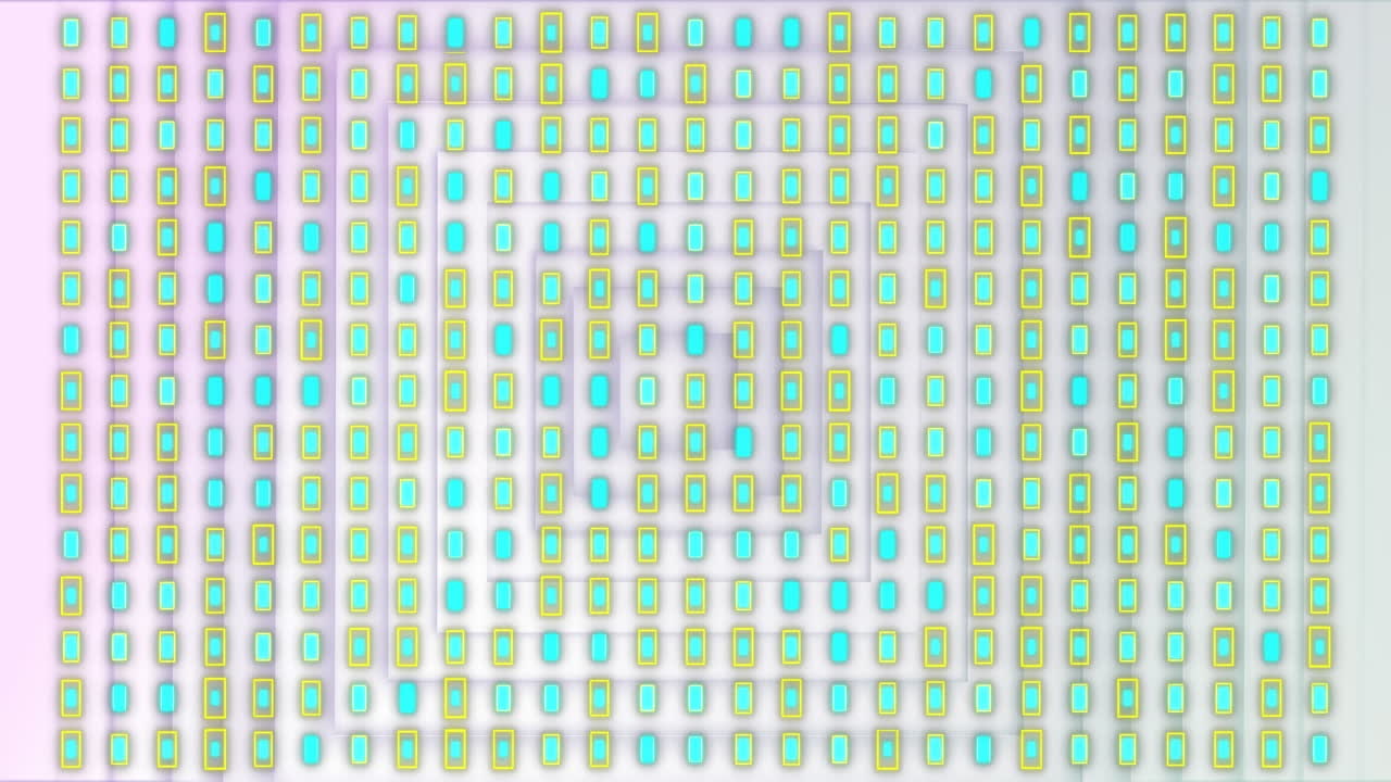 Animation of moving shapes over white background