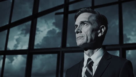 mature businessman looking upward