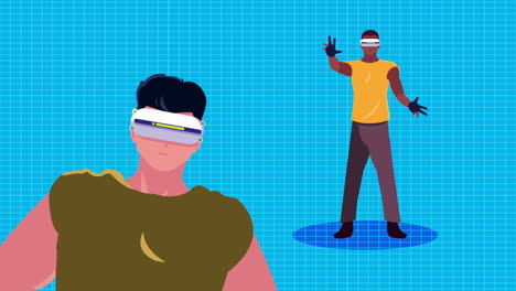 virtual reality tech animation with male users