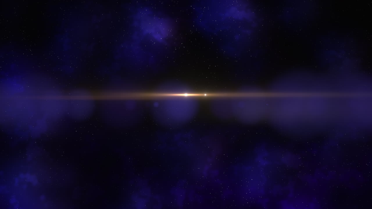 은하계의 어두운 파란색 구름과 별들과 함께 우주 비행의 날