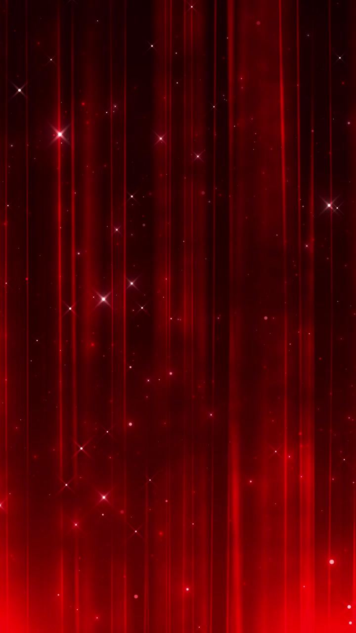 Scintille rosse, luci verticali con scie luminose e particelle stellari su sfondo scuro, perfetto per