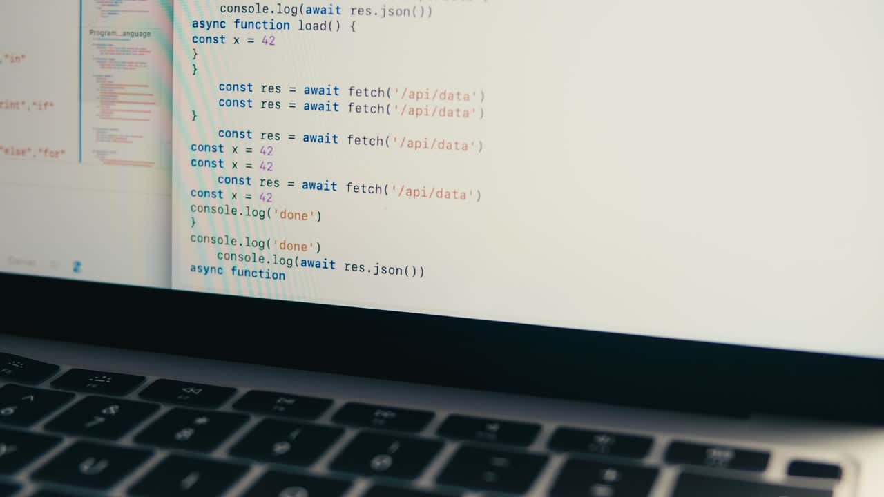 Lines of Programming Code Displayed on a Laptop Screen