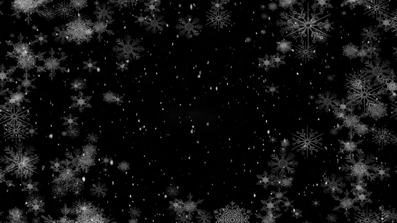 Falling snow with snowflakes