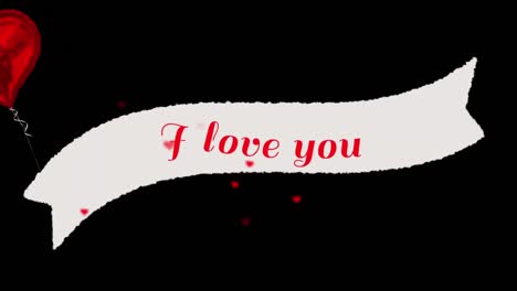 animation of i love you on a black background