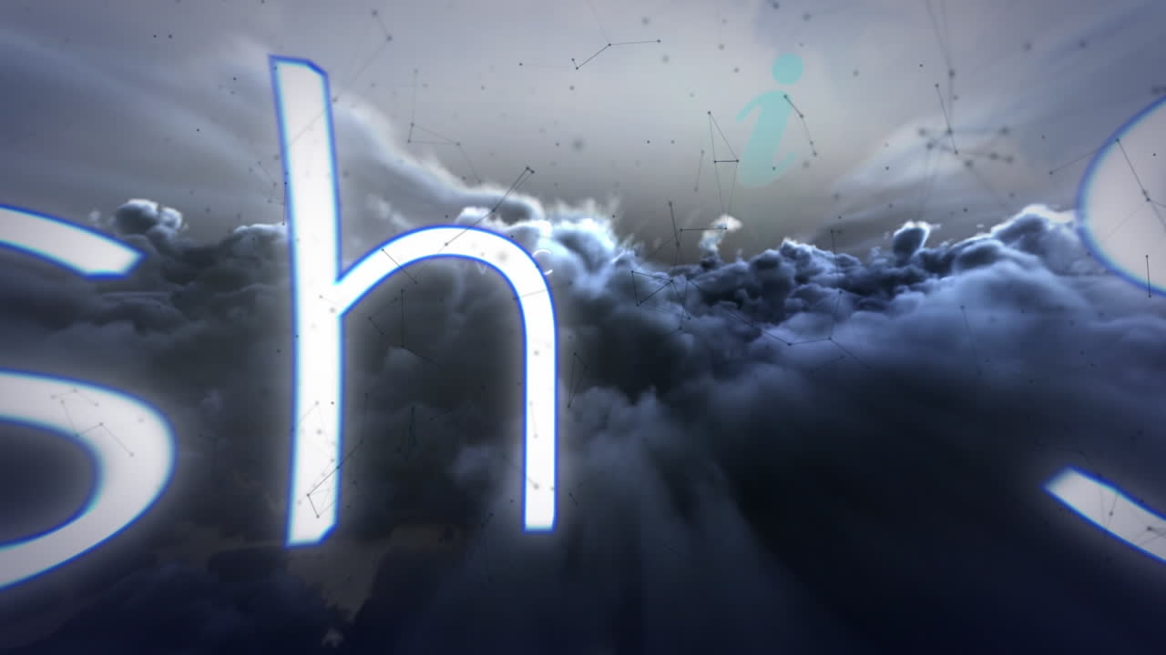 Animation of flash sale text over clouds in sky