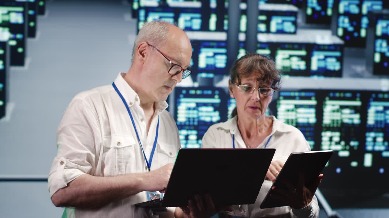 IT inspectors crosschecking server parts