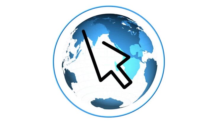 Animation of arrow icon over globe
