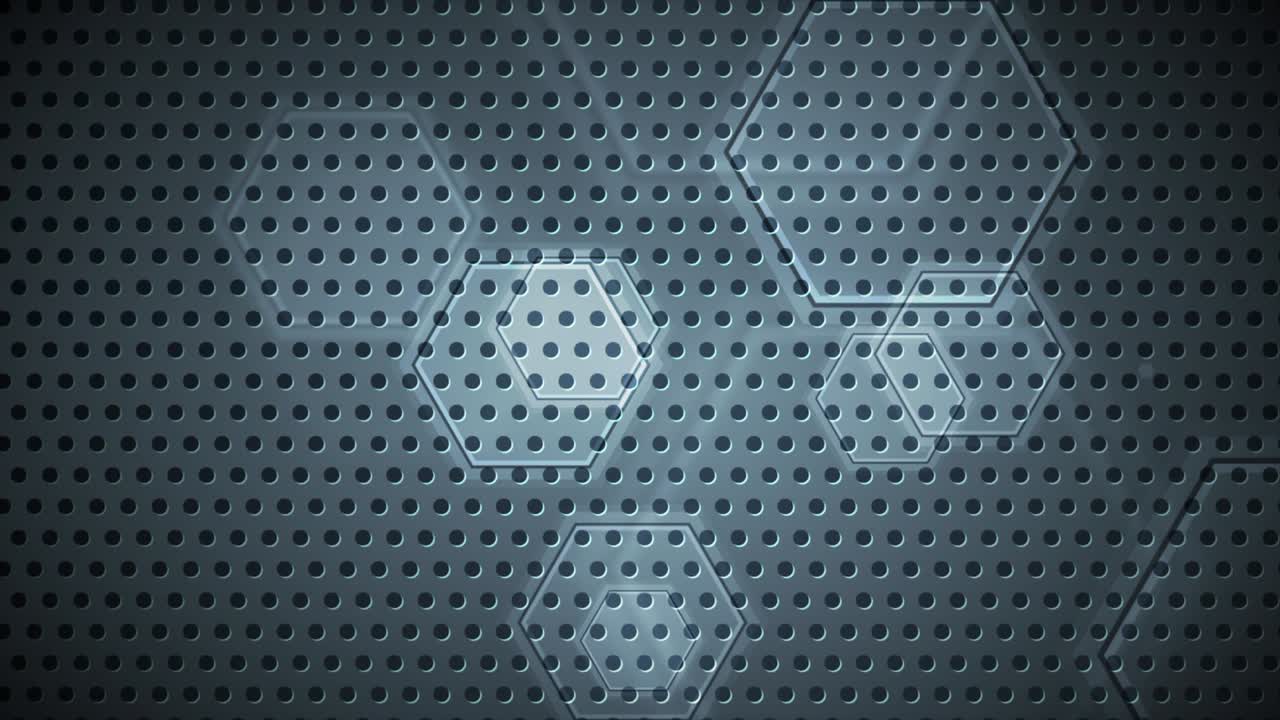Mørkeblå højteknologisk geometrisk sekskantet abstrakt videoanimation