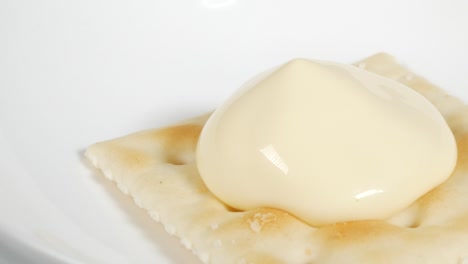 square crackers with mayonnaise