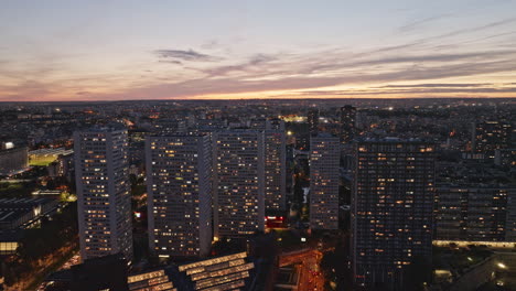 A-panoramic-aerial-shot-of-Olympiades,-showcasing-the-skyline-against-the-Parisi