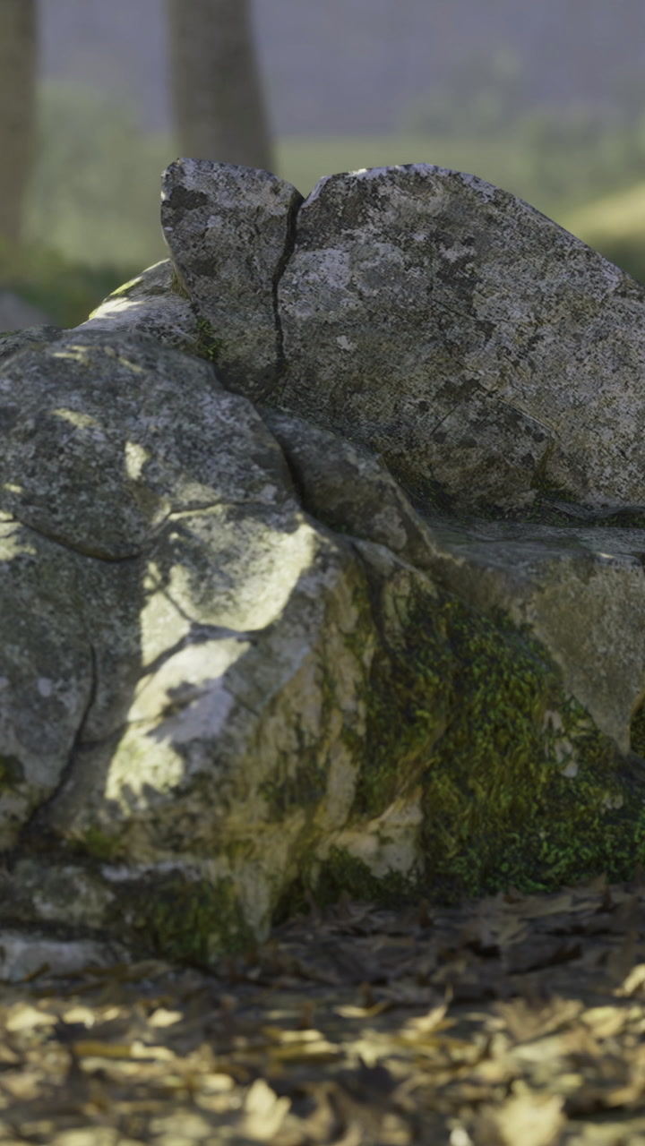 Unique natural stone formation in a serene landscape during daylight hours