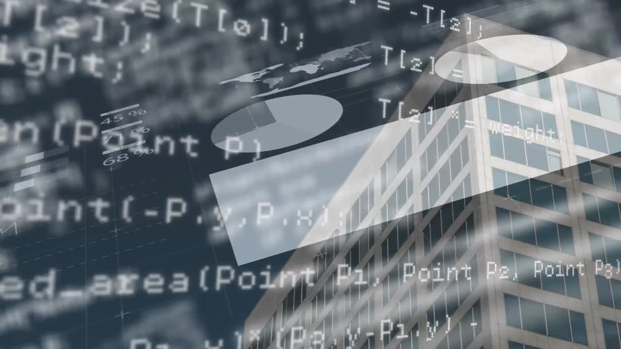 도시 풍경에 대한 통계 기록과 데이터 처리의 애니메이션