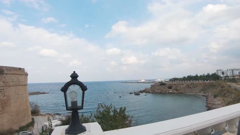 The-historical-Kyrenia-Castle,-Cyprus,-and-the-old-harbour