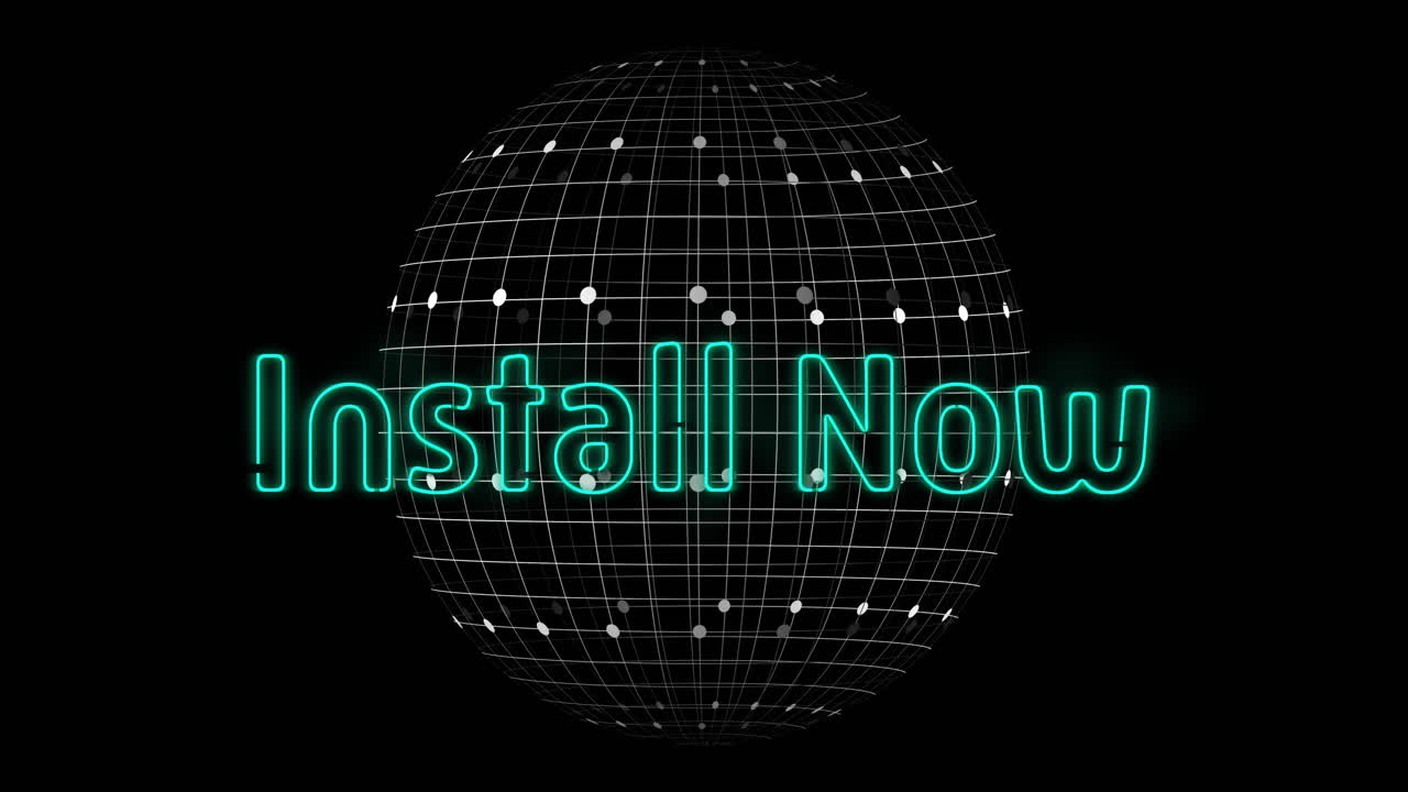 이제 전 세계에 텍스트를 설치하는 애니메이션