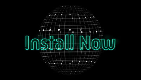 animation of install now text over globe