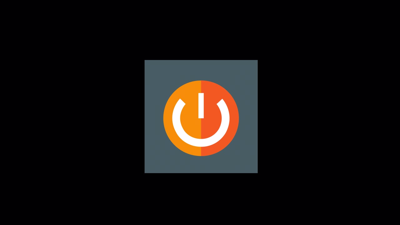 Animated Power Symbol Icon Appearing and Rotating