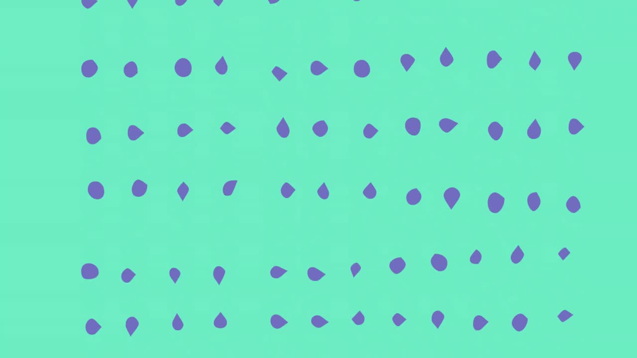 녹색 배경에 있는 파란색 점 줄 위에 있는 빛의 흔적의 디지털 애니메이션