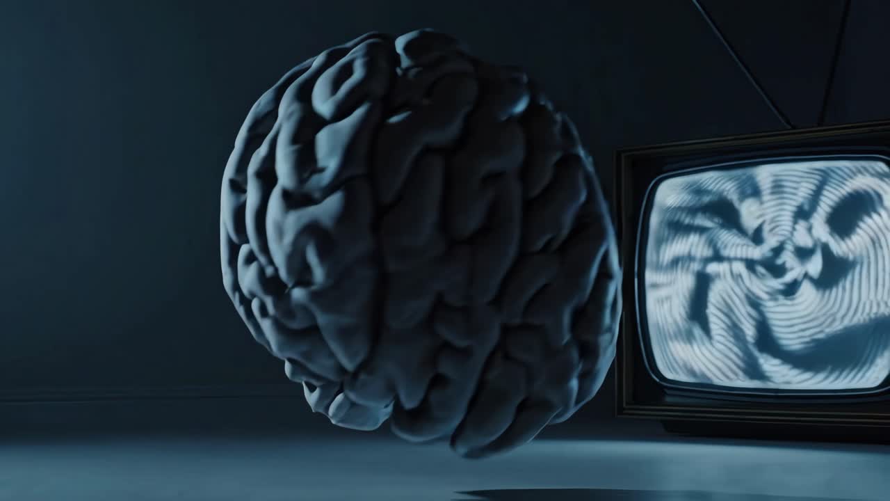 cerebro y televisión retro