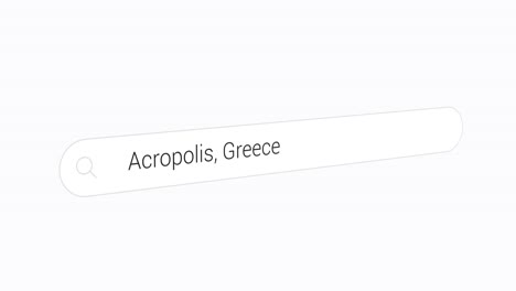 Escribiendo-Acrópolis,-Grecia-En-El-Motor-De-Búsqueda