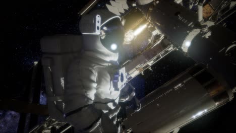 astronaut outside the international space station on a spacewalk