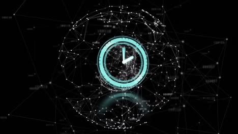 animación de la red de conexiones durante el reloj