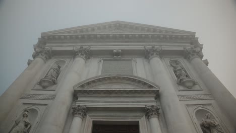 foggy facade of san giorgio maggiore, venice