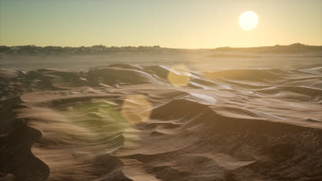 red sand desert dunes at sunset