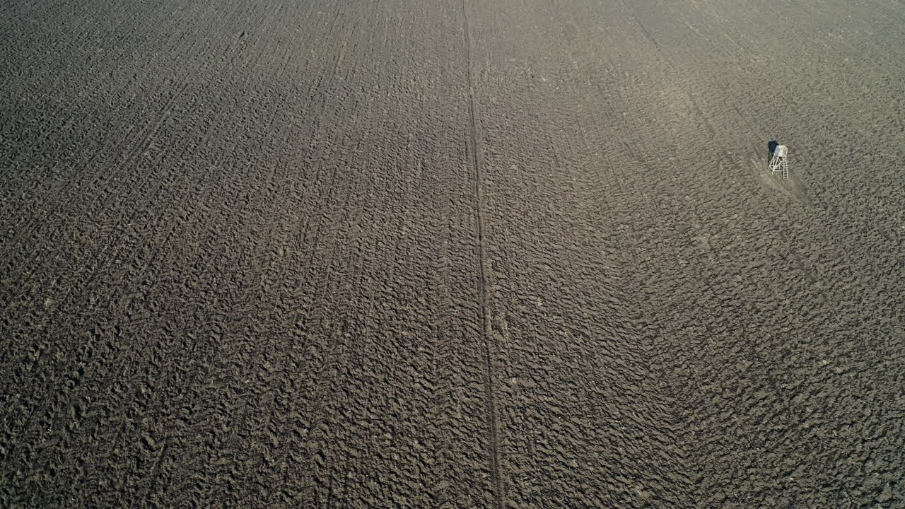 Agriculture land drone view in winter